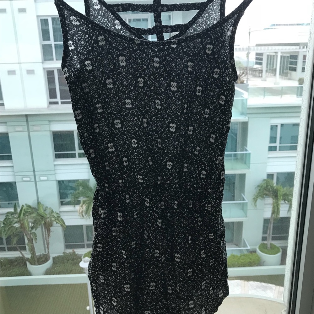 Black and white printed romper